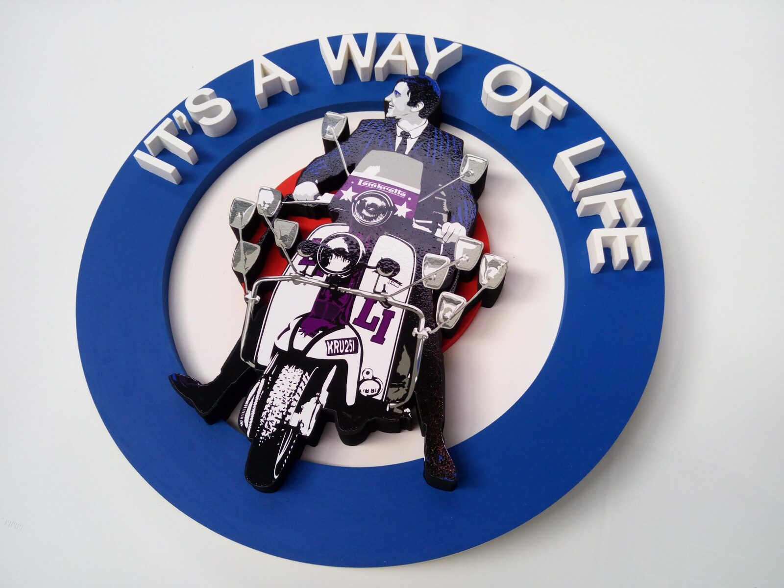 'It's a way of life' dimensional scooter roundel display